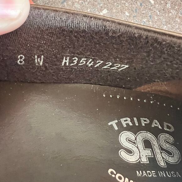 SAS Comfort Tripad Womens Leather Shoes Size 8 Brown Slip on Work Casual - Picture 5 of 9